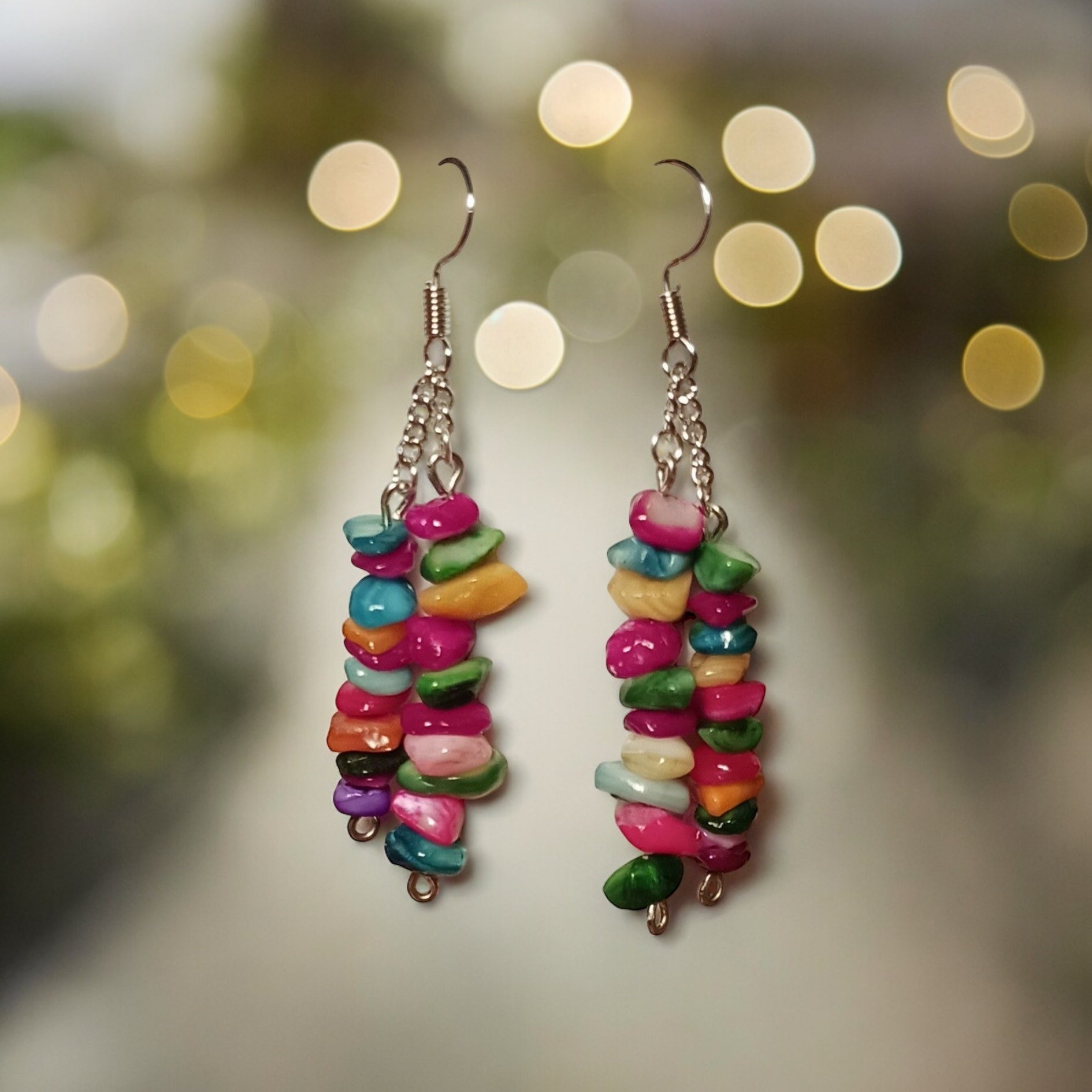 Gay Pride Dangle Earrings, Rainbow Natural Teardrop Earrings, Colorful outlet Earrings